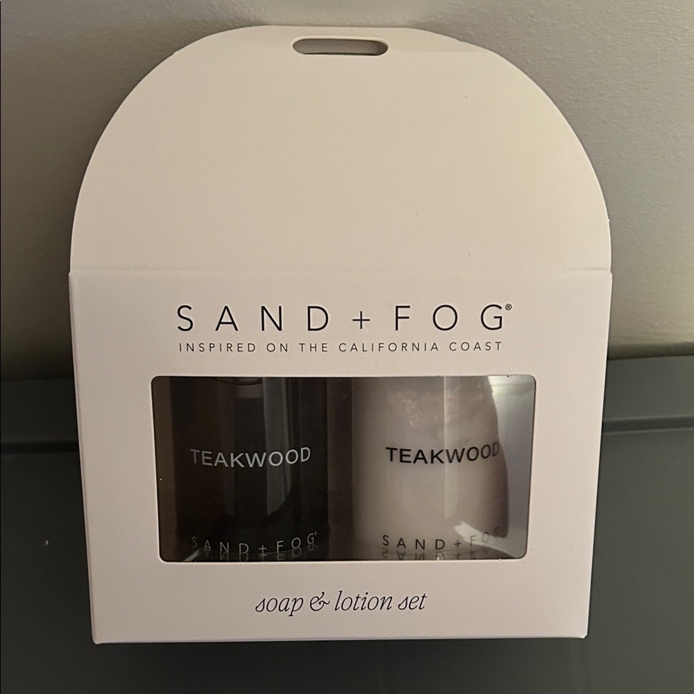 SAND + FOG Teakwood Soap & Lotion Set